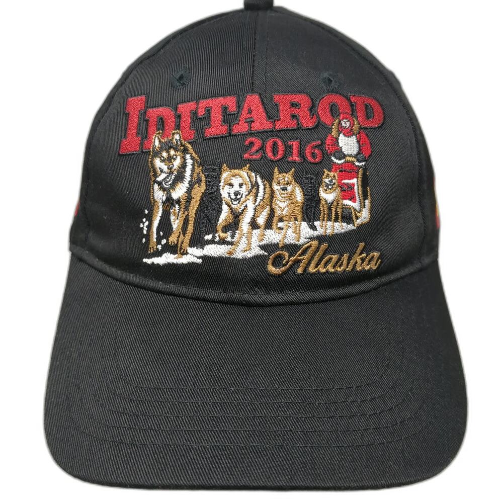 Iditarod Trail Committee Baseball Cap Black OSFM 2016 Sled Dog Race Wells Fargo